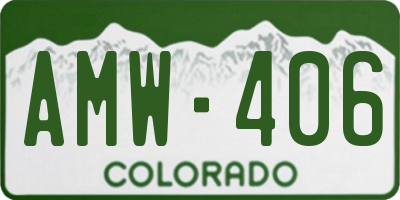 CO license plate AMW406
