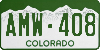 CO license plate AMW408
