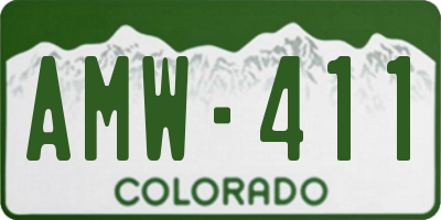 CO license plate AMW411