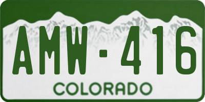 CO license plate AMW416