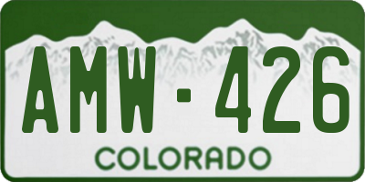 CO license plate AMW426