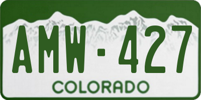 CO license plate AMW427