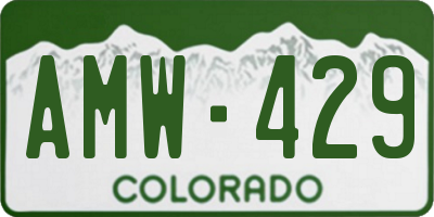 CO license plate AMW429