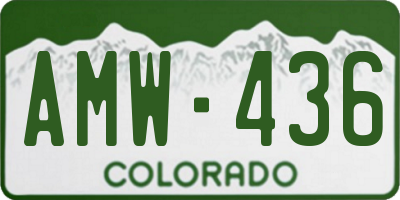 CO license plate AMW436