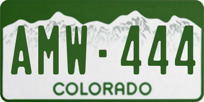 CO license plate AMW444