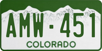 CO license plate AMW451