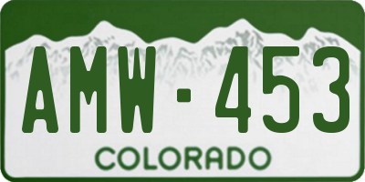 CO license plate AMW453
