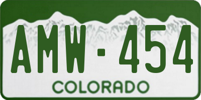CO license plate AMW454