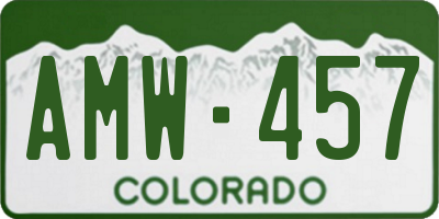 CO license plate AMW457