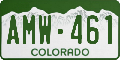 CO license plate AMW461