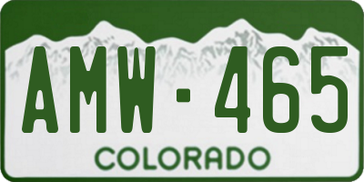 CO license plate AMW465
