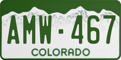 CO license plate AMW467