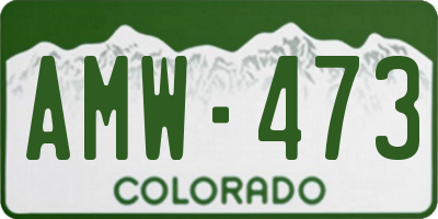 CO license plate AMW473