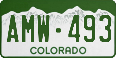 CO license plate AMW493