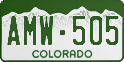 CO license plate AMW505