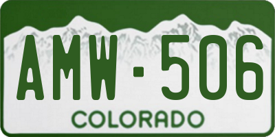 CO license plate AMW506