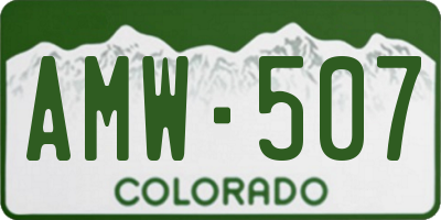 CO license plate AMW507