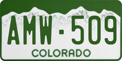 CO license plate AMW509
