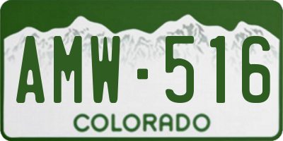 CO license plate AMW516