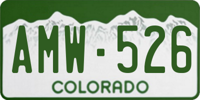 CO license plate AMW526