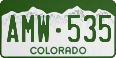 CO license plate AMW535