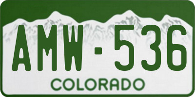 CO license plate AMW536