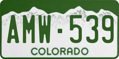 CO license plate AMW539