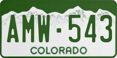 CO license plate AMW543