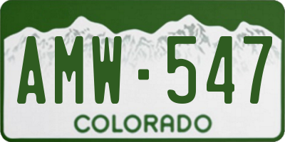 CO license plate AMW547