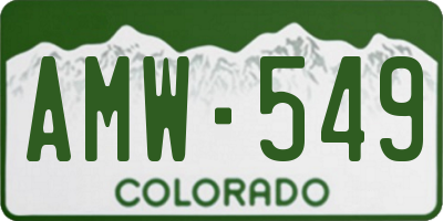 CO license plate AMW549