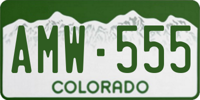 CO license plate AMW555