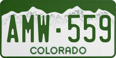 CO license plate AMW559