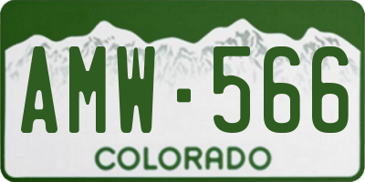 CO license plate AMW566