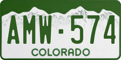 CO license plate AMW574