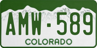 CO license plate AMW589