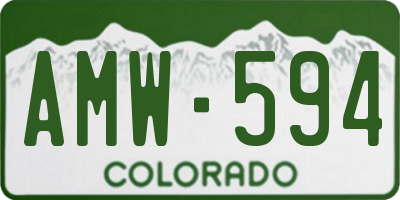 CO license plate AMW594