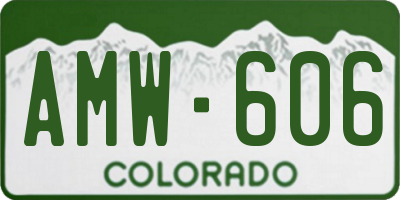 CO license plate AMW606