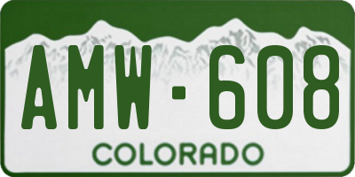 CO license plate AMW608