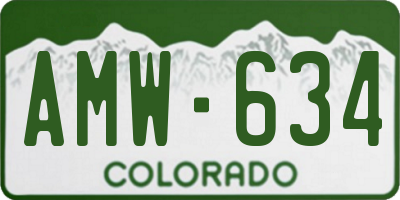CO license plate AMW634