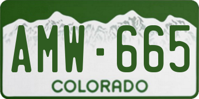 CO license plate AMW665