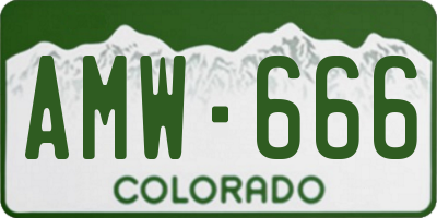 CO license plate AMW666