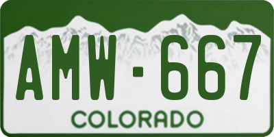 CO license plate AMW667