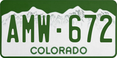CO license plate AMW672