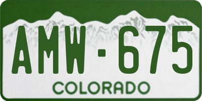 CO license plate AMW675