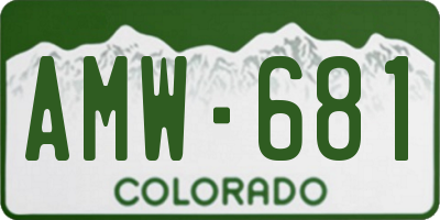 CO license plate AMW681