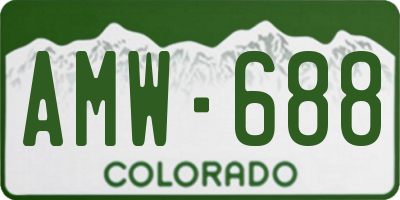 CO license plate AMW688