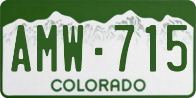 CO license plate AMW715