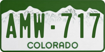 CO license plate AMW717