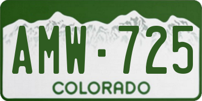 CO license plate AMW725
