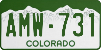 CO license plate AMW731